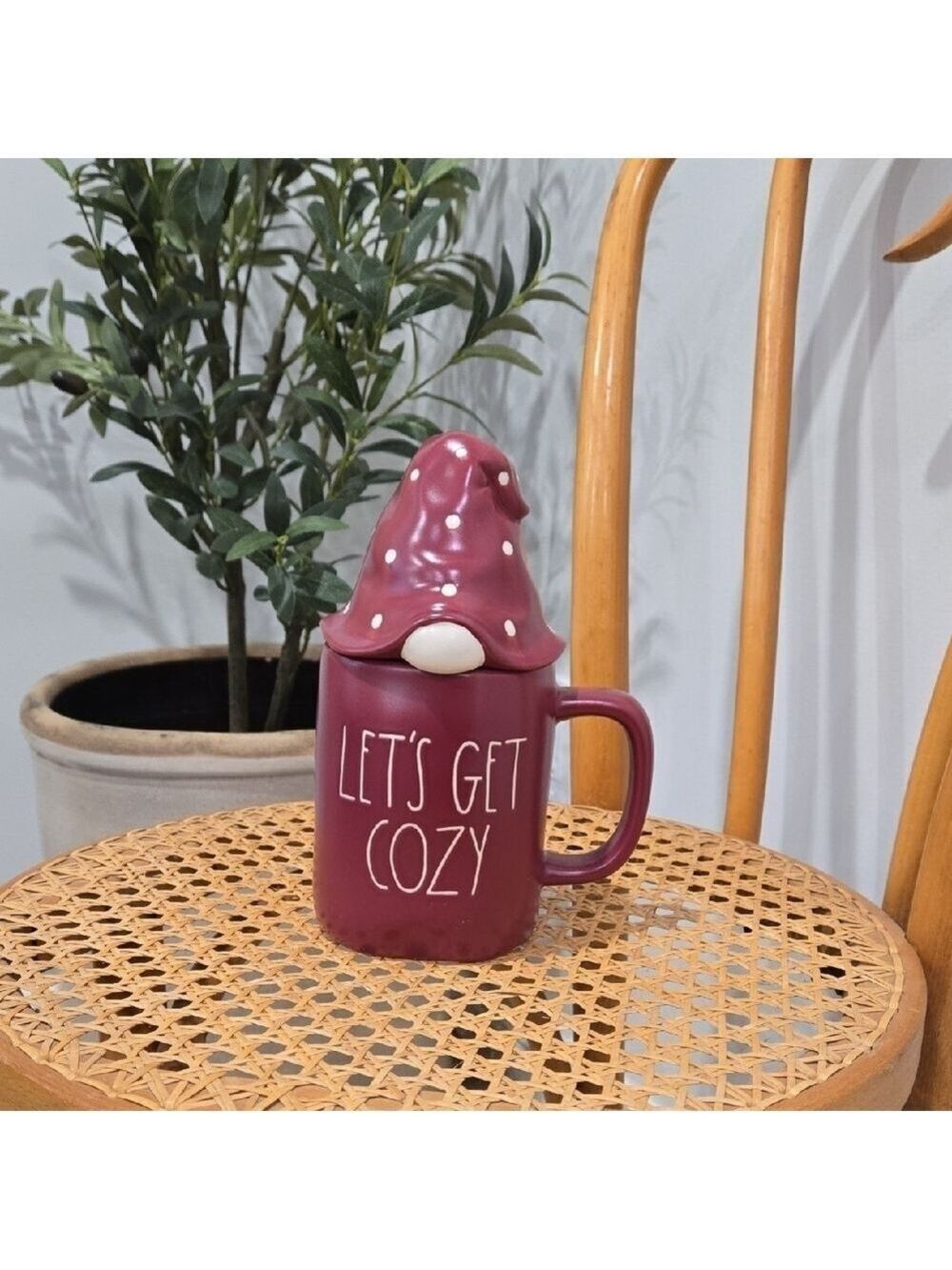 Rae Dunn "Let's Get Cozy" Mug with Gnome Lid